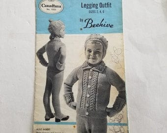 1950s Porn Outfit - 1950's Legging outfit by Beehive knitting pattern (sizes 2, 4, 6) /  Canadiana cardigan and leggings pattern | Pornhint