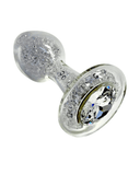 Crystal Delights Clear Sparkle Glass Butt Plug