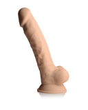 Dildo vibratório de silicone Fleshstixxx de 8 polegadas com bolas - baunilha