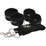 Lux Fetish Bed Spreader 7 Piece Restraint System Black