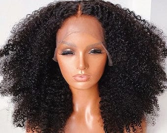 Mongolian Afro Kinky Curly hair wig frontal 13x4 lace wigs prelucked hair human hair wig 13x6 front lace bleached knots glueless HD lace wig