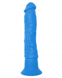 Neon Luv Touch Wall Banger Consolador vibrador de silicona de 7.5 pulgadas - Azul