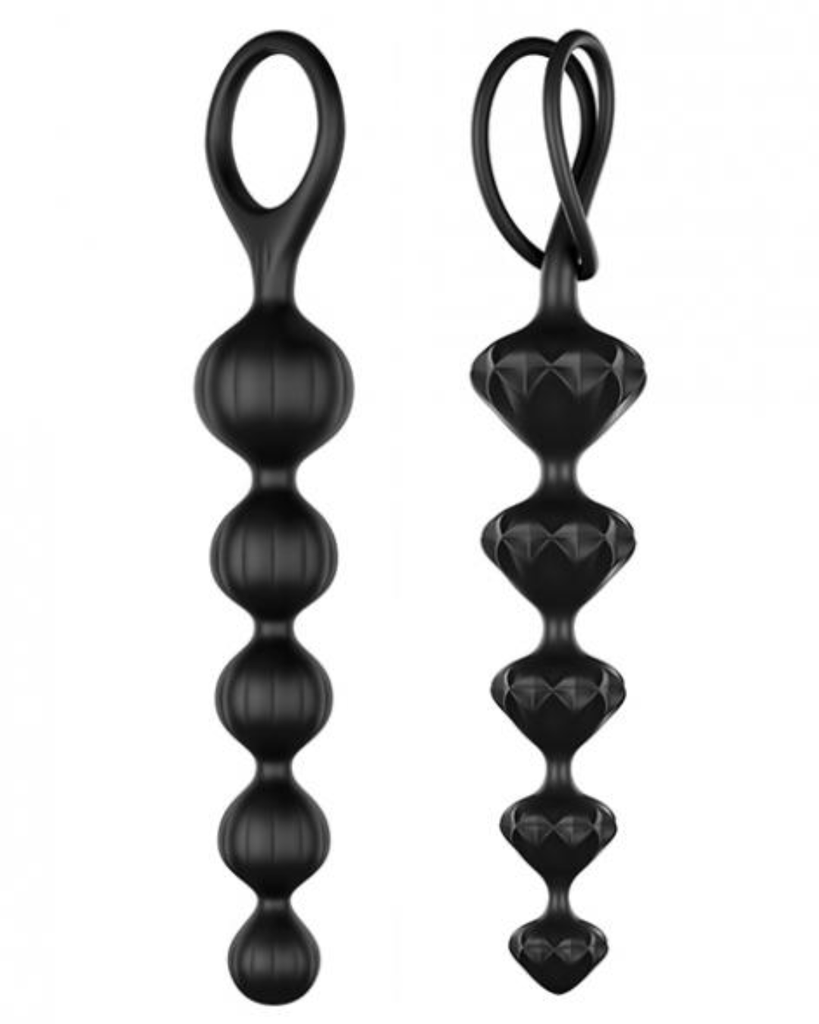 Anal Beads Ebony - Satisfyer Silicone Anal Beads Set Of 2 - Black | Pornhint