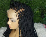 Pornhint Soft Faux locs wig full lace wig dreads wig lace front  wig faux locks dreadlocks wig goddess locks wig braided wigs for black women