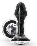 Pornhint Stardust Glam Premium Glass Butt Plug - Black