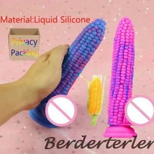 Huge 8 Corn Cob Dildo Liquid Silicone Dildo with Suction Cup