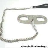 Stainless Steel Screw Lock Handcuffs binding Chain Pillory Wrist Cuffs Slaves