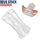 Mens Masturbator Stroker Sleeve Ribbed Pocket Male Masturbation Male Sex Toy