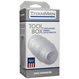 TitanMen Tool Box Ultraskyn Open-Ended Ribbed Masturbator Clear - Stroker Sleeve