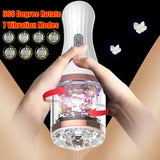 Automatic Sex Blowjob Rotating Male Masturbaters Cup Clear Stroker Sex Toy Men