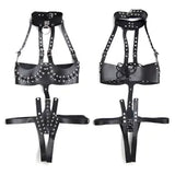 PU Leather Corset Cupless Chest Cage Lingerie Sexy Body Harness SM BDSM Couples