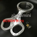 Heavy Metal Shackle Collar Wrist Restraint Handcuffs Posted Cangue Pillory