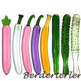 Eggplant Glass Dildos Artificial Penis Fruit Vegetable Anal Plug Beads Butt Plug