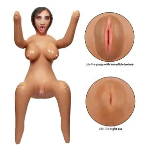 Back Door Babe Realistic 3 Hole Blow Up Inflatable Sex Love Doll  