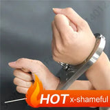 Heavy Stainless Steel Binding Cangue Fixed Handcuffs Wrist Cuffs Pillory