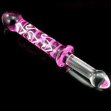 Pink Clear Glass Vagina Stimula