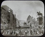 Glass Magic Lantern Slide CHARING CROSS PILLORY 1808 C1890 OLD HISTORIC DRAWING