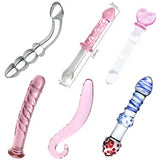 Glass Dildo Massage Wand G-spot Massager Anal Anus Butt Plug Adult Sex