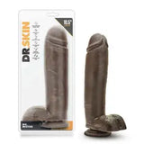 Blush 11" Long Thick XL Realistic Suction Cup Big Black Dildo - Chocolate Brown