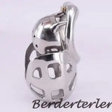 Male Cage Stainless Steel Arc Ring Metal Chastity Devices with Scrotum Sleeve