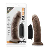 Blush Dr. Skin - 8 Inch Realistic Vibrating Thick Dildo Suction Cup - Chocolate