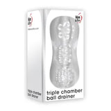 A&E Triple Chamber Textured Ball Drainer Stroker Male Masturbator Sleeve Clear