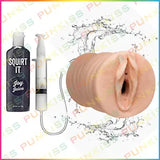 Realistic Squirting Male Masturbator__Vagina Pocket Pussy Stroker Sleeve Sex Toy