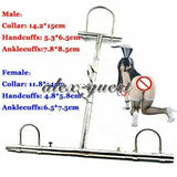 Stainless Steel Shackles Pillory Adjustable Different Ways Kneel Handcuffs