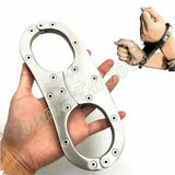 New Heavy Stainless Steel Constraint Cangue Fixed Handcuffs Wrist Cuffs Pillory