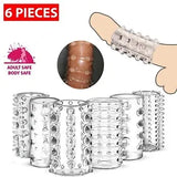 6PCS Silicone Glans Penis Sleeve Pocket Pussy Stroker Penis Trainer for Men