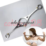 Heavy Stainless Steel Straight Cangue Neck Handcuff Restraint bound Pillory