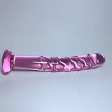 Glass-Dildo-Realistic-Textured-Penis-Anal-Butt-Plug-Vaginal-G-Spot-Massager-