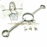 New Press Lock Design Stainless Steel Fetter Yoke Pillory Restraints Handcuffs