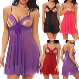 Women's Sexy Lingerie Cupless Sleepwear Underwear Babydoll Nightdress Lace Dress