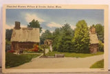 Massachusetts MA Salem Thatched House Pillory Stocks Postcard Old Vintage Card