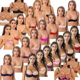 Womens Underwire Open Nipple Bra Sheer Lace Unlined Push Up Cupless Shelf Bras