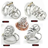 Stainless Steel Metal Chastity Cage Device Restraint Belt Ring Lock Bondage BDSM