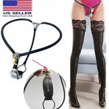 Women Bondage Stainless Steel Chastity Belt Panty Hole BDSM Device Underwear