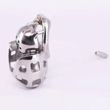 Male Stainless Steel Arc Ring Metal Cage Chastity Devices with Scrotal Sleeve