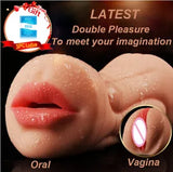 Pocket Pussy Male Strokers Masturbation Mouth Vagina Oral Doll Toys Blowjob