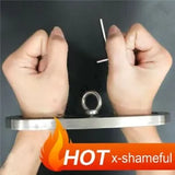 Screw Lock Stainless Steel Binding Cangue Handcuffs Wrist Cuffs Yoke Pillory