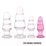 Crystal Pyrex Glass Anal Dildo Ball Bead Fake Penis Female Masturbation Sex