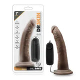 Blush Dr. Skin 7 Inch Realistic Vibrating Dildo with Suction Cup Chocolate