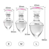 3PC Glass Dildo Anal Butt Plug Sex