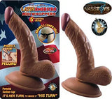 5-Inch Curved Realistic Latin Flesh Dildo Dong with Balls & Suction Cup Nass