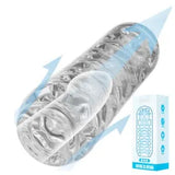 Clear Jelly Ribbed Pocket Penis Cock Stroker Sleeve Male Masturbator Sex Toys