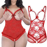 Plus Size Sexy Lingerie for Women Cupless Lace Babydoll Sleepwear Underwear Gift