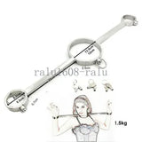 Press Lock Design Stainless Steel Pillory Restraint Handcuffs Cuffs Neck Collar