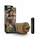 Blush Novelties M for Men Vibrating Mouth Stroker Sleeve, Isabella, Mocha