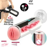 Masturbaters Male Telescopic Cup Blowjob Stroker Sex Wearable Hands Free Strap